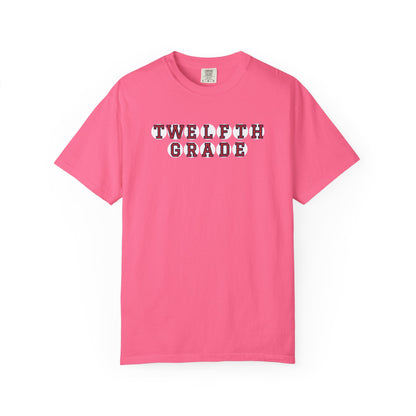 TWELFTH GRADE RED PLAYER LETTERS T-SHIRT