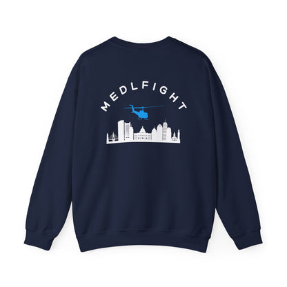 BOSTON MEDLFIGHT NAVY CREWNECK