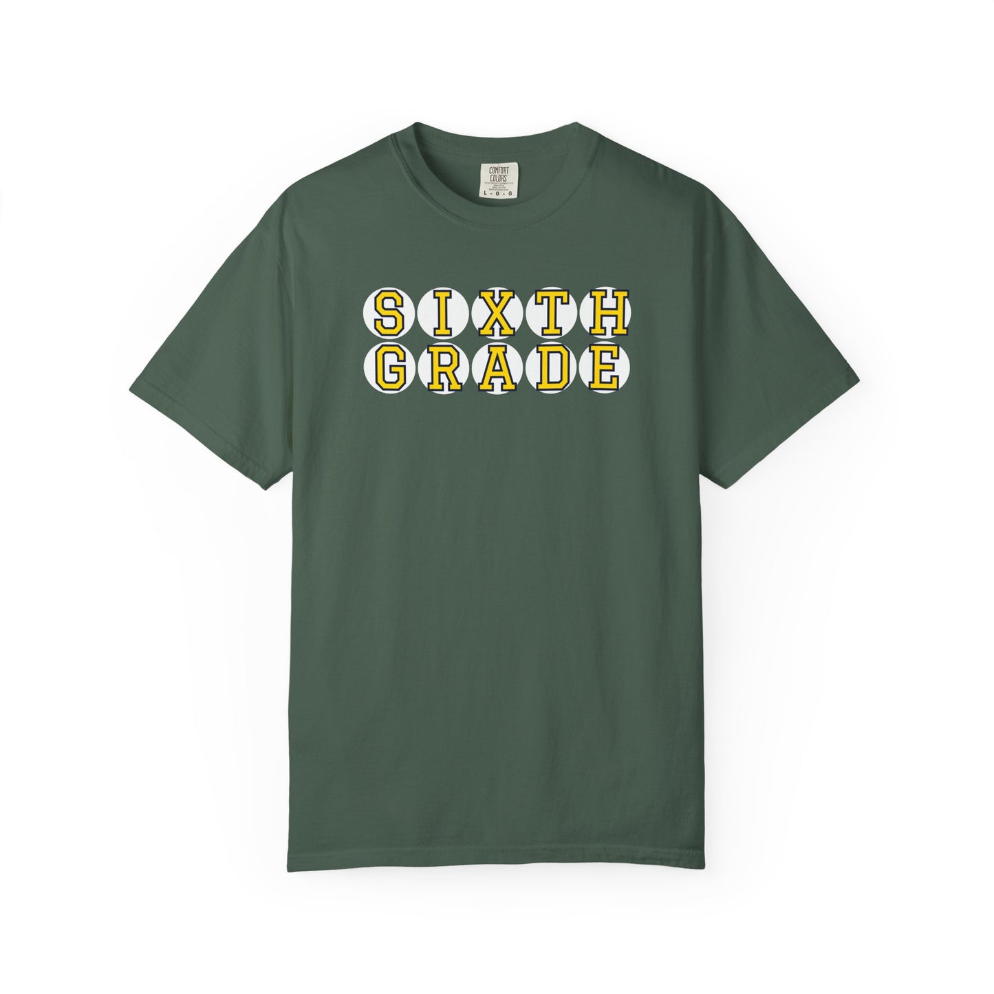 SIXTH GRADE YELLOW PLAYER LETTERS T-SHIRT