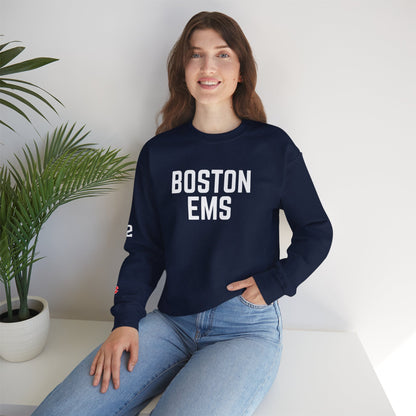 NAVY BOSTON EMS P2 HEAVY BLEND CREWNECK