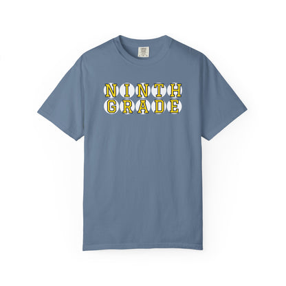 NINTH GRADE YELLOW PLAYER LETTERS T-SHIRT
