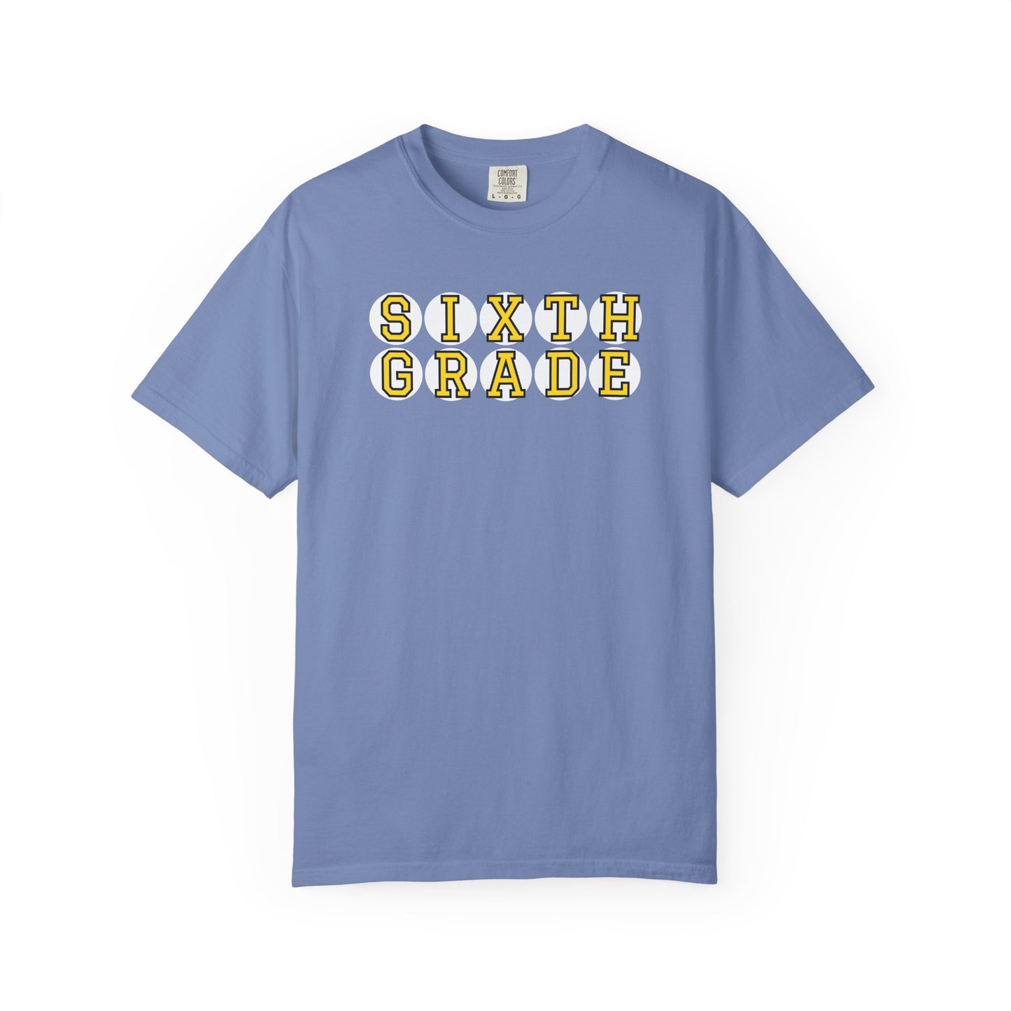 SIXTH GRADE YELLOW PLAYER LETTERS T-SHIRT