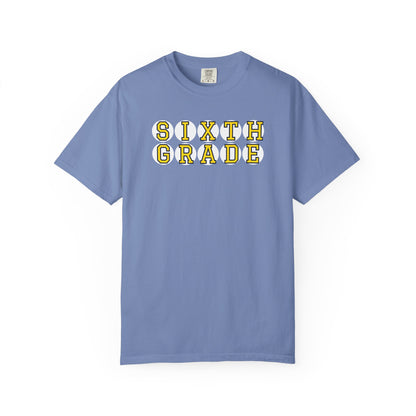 SIXTH GRADE YELLOW PLAYER LETTERS T-SHIRT