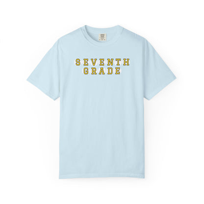 SEVENTH GRADE. YELLOW PLAYER LETTERS T-SHIRT