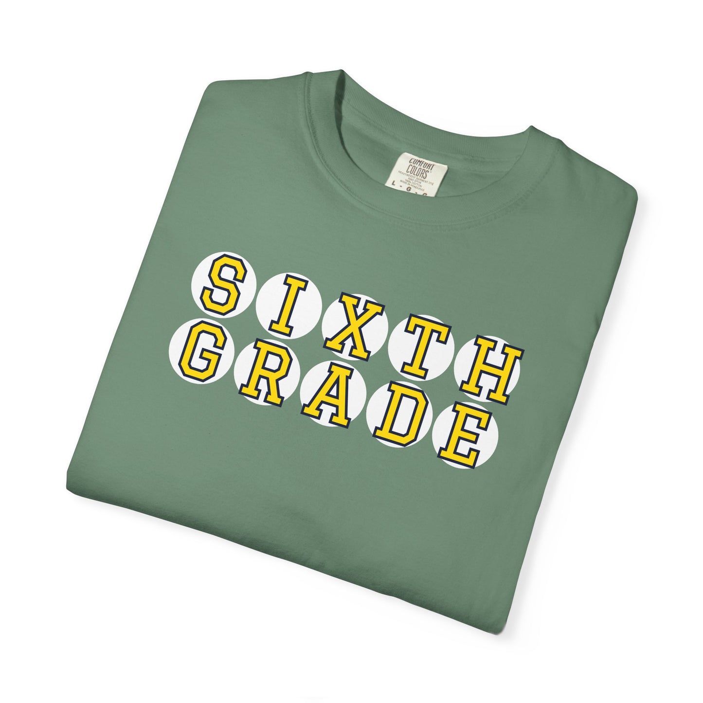 SIXTH GRADE YELLOW PLAYER LETTERS T-SHIRT