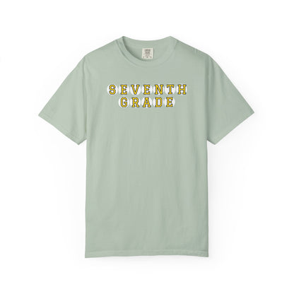 SEVENTH GRADE. YELLOW PLAYER LETTERS T-SHIRT