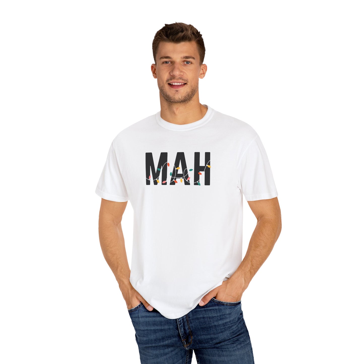 MAH HOLIDAY LIGHTS T-SHIRT - WHITE