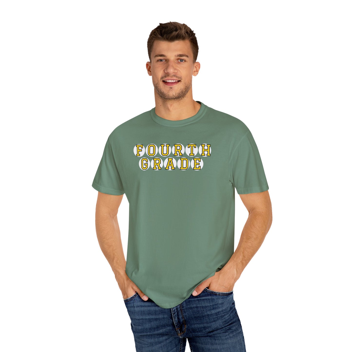 FOURTH GRADE. YELLOW PLAYER LETTERS T-SHIRT