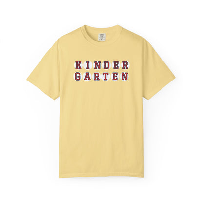 KINDERGARTEN RED PLAYER LETTERS T-SHIRT