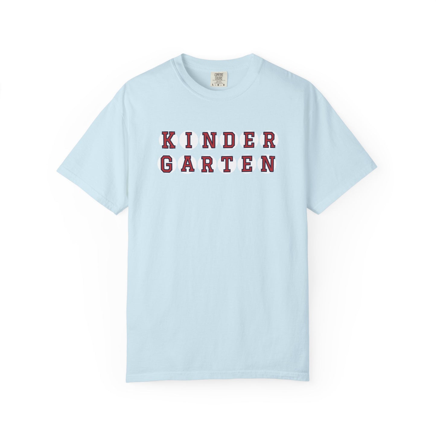 KINDERGARTEN RED PLAYER LETTERS T-SHIRT