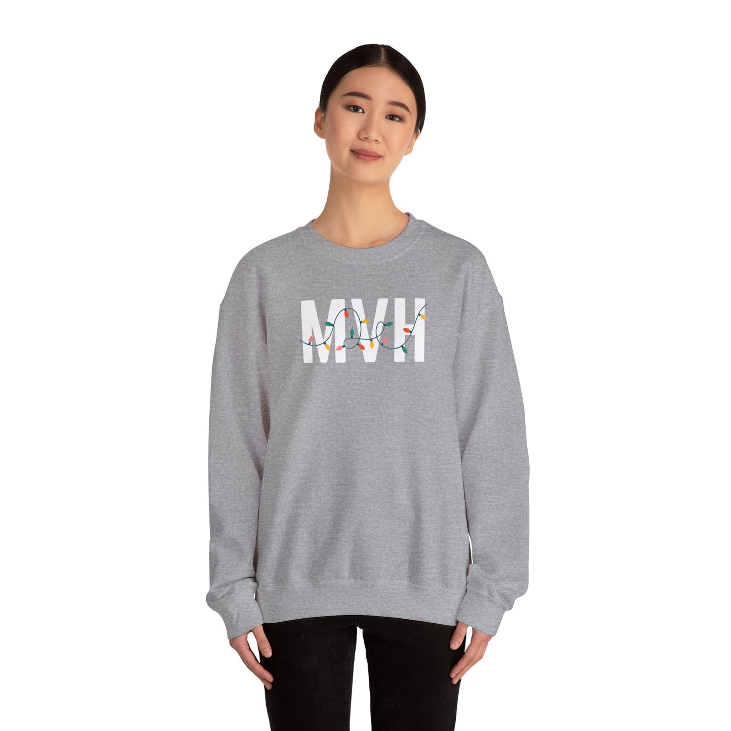 MVH HOLIDAY LIGHTS HEAVY BLEND CREWNECK