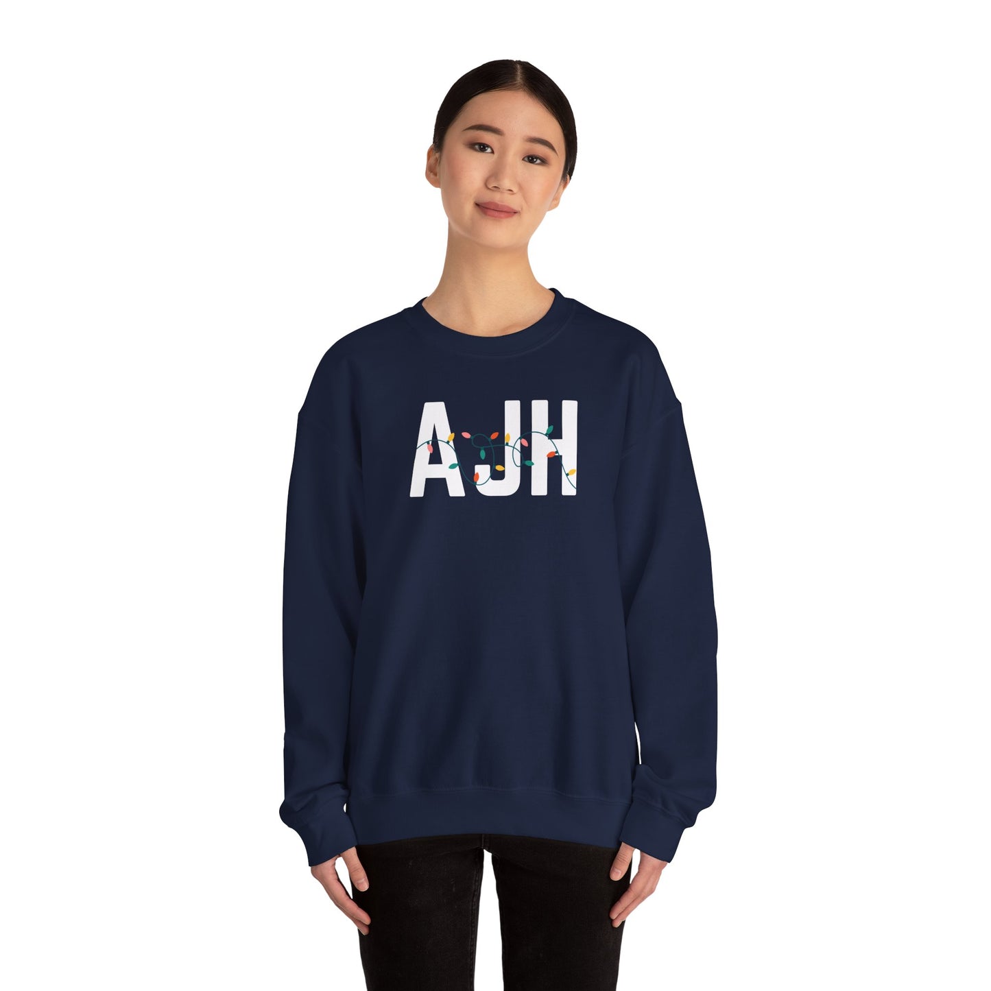 AJH HOLIDAY LIGHTS HEAVY BLEND CREWNECK