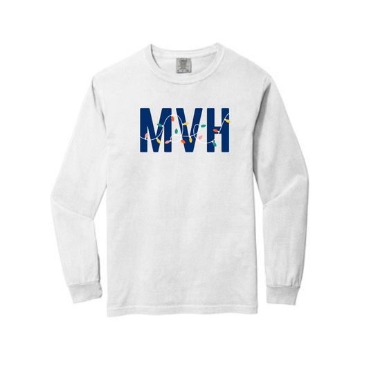 MVH HOLIDAY LIGHTS LONG SLEEVE - WHITE