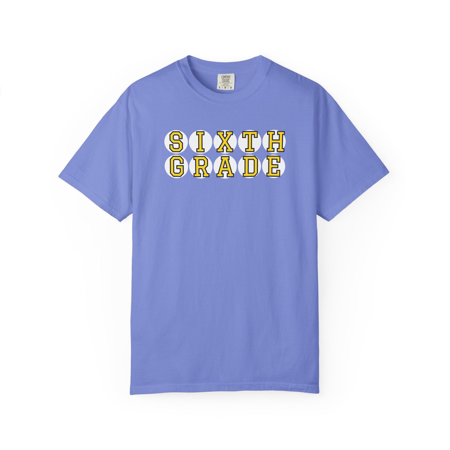 SIXTH GRADE YELLOW PLAYER LETTERS T-SHIRT