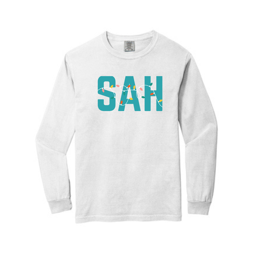 SAH HOLIDAY LIGHTS LONG SLEEVE - WHITE