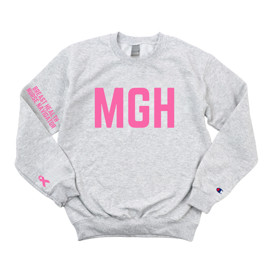 PINK MGH RN BREAST HEALTH NURSE CHAMPION CREWNECK