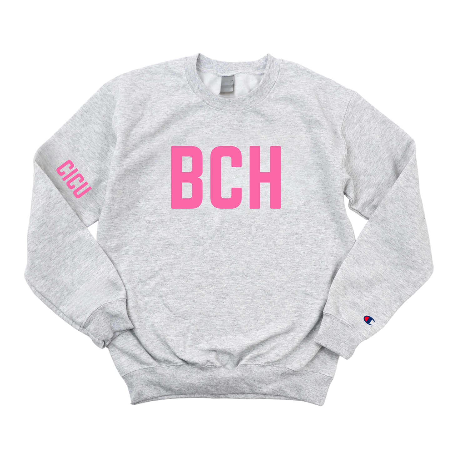 PINK BCH CICU RN CHAMPION CREWNECK