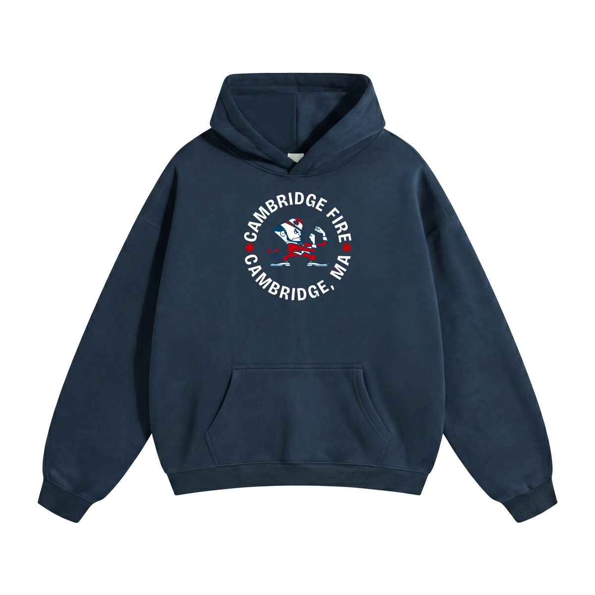 CAMBRIDGE FIRE FI FRONT ONLY NAVY HOODIE