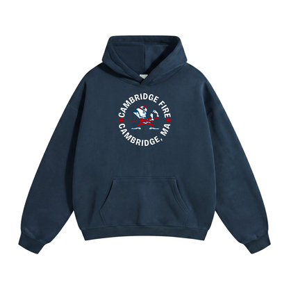 CAMBRIDGE FIRE FI FRONT ONLY NAVY HOODIE