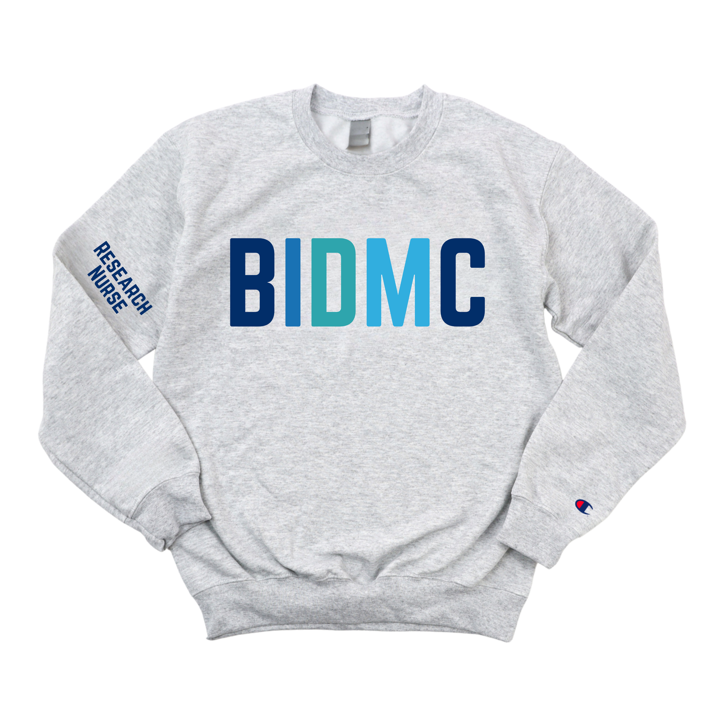 MULTICOLOR BLUE BIDMC RESEARCH NURSE CHAMPION CREWNECK