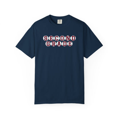 SECOND GRADE RED PLAYER LETTERS T-SHIRT