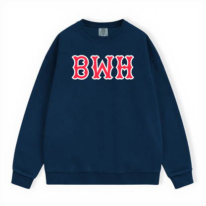 BWH SOX LETTERS CREWNECK