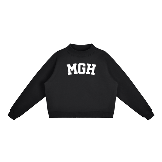 MGH BLOCK LETTER BLACK MOCK NECK