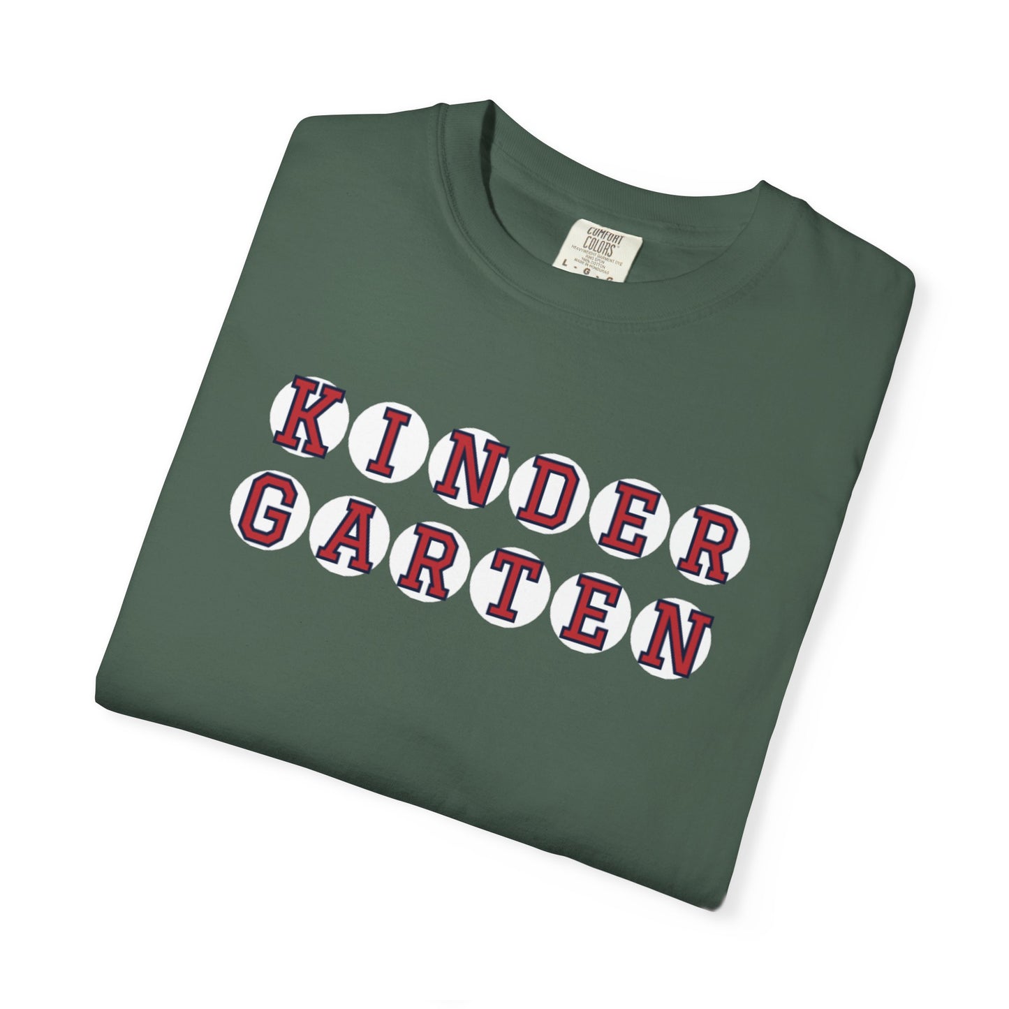 KINDERGARTEN RED PLAYER LETTERS T-SHIRT