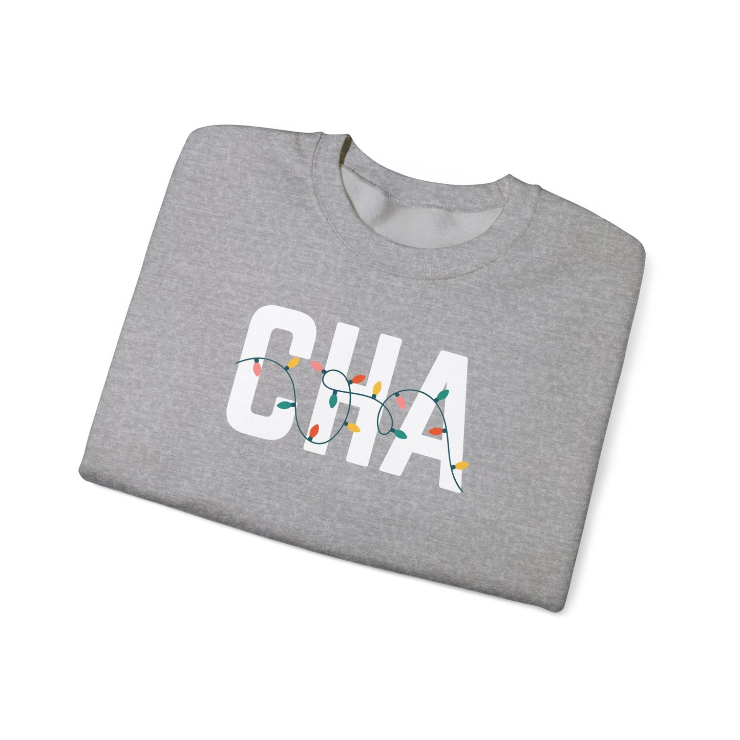 CHA HOLIDAY LIGHTS HEAVY BLEND CREWNECK