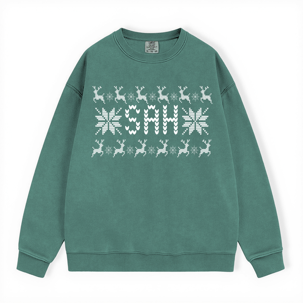 SAH UGLY SWEATER COMFORT COLORS CREWNECK