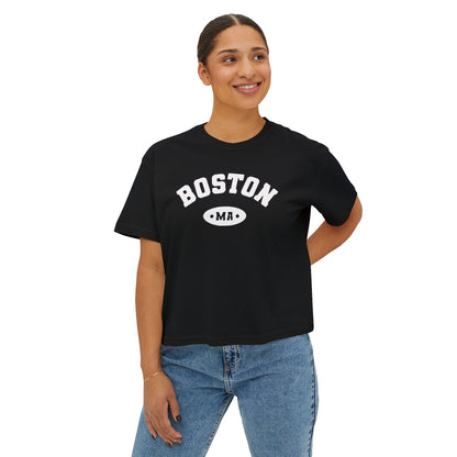 BOSTON MA VARSITY CROP TOP