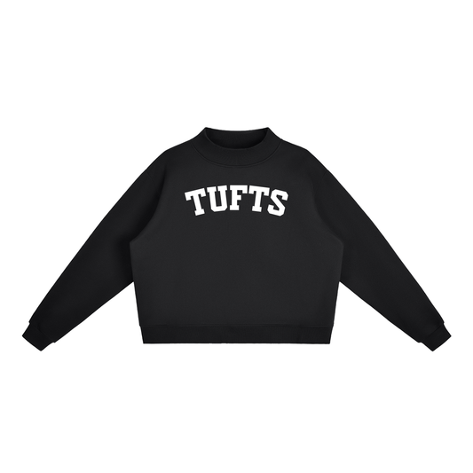 TUFTS BLOCK LETTER BLACK MOCK NECK