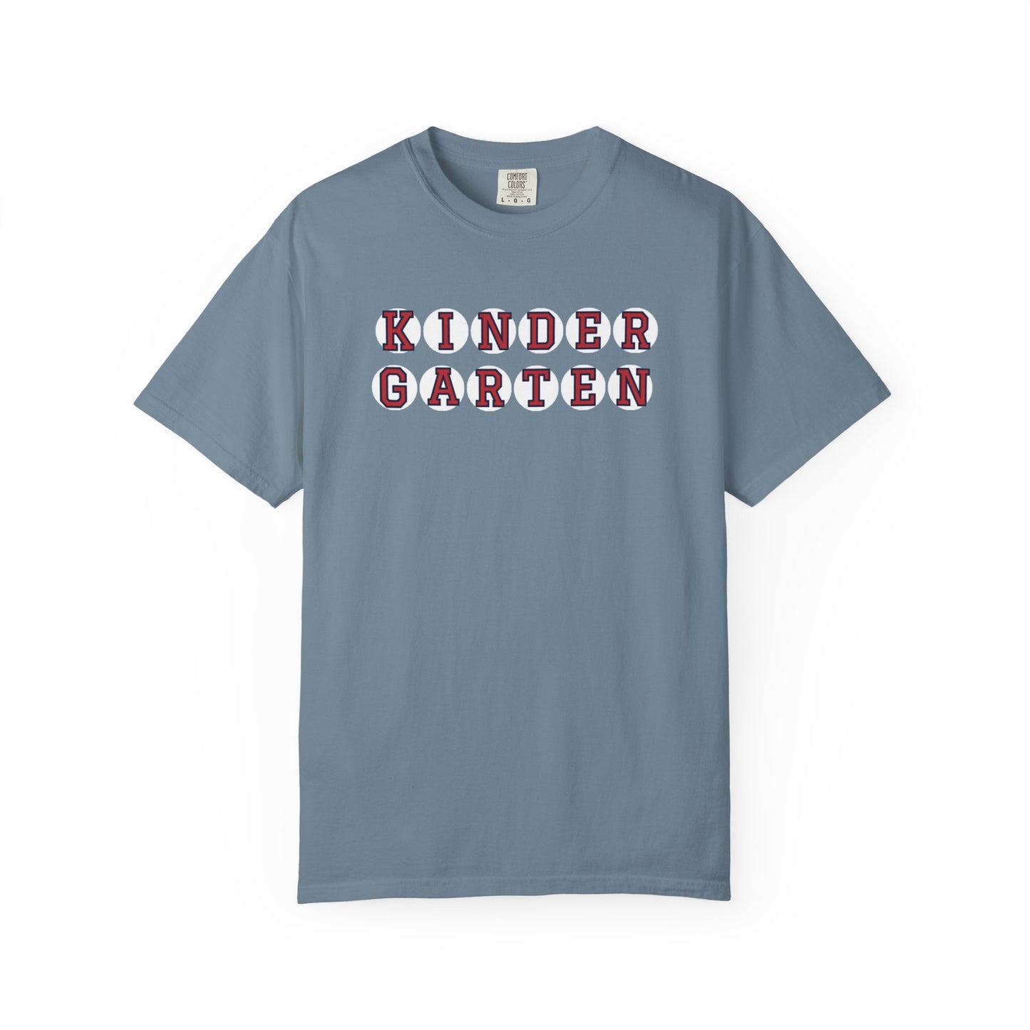 KINDERGARTEN RED PLAYER LETTERS T-SHIRT