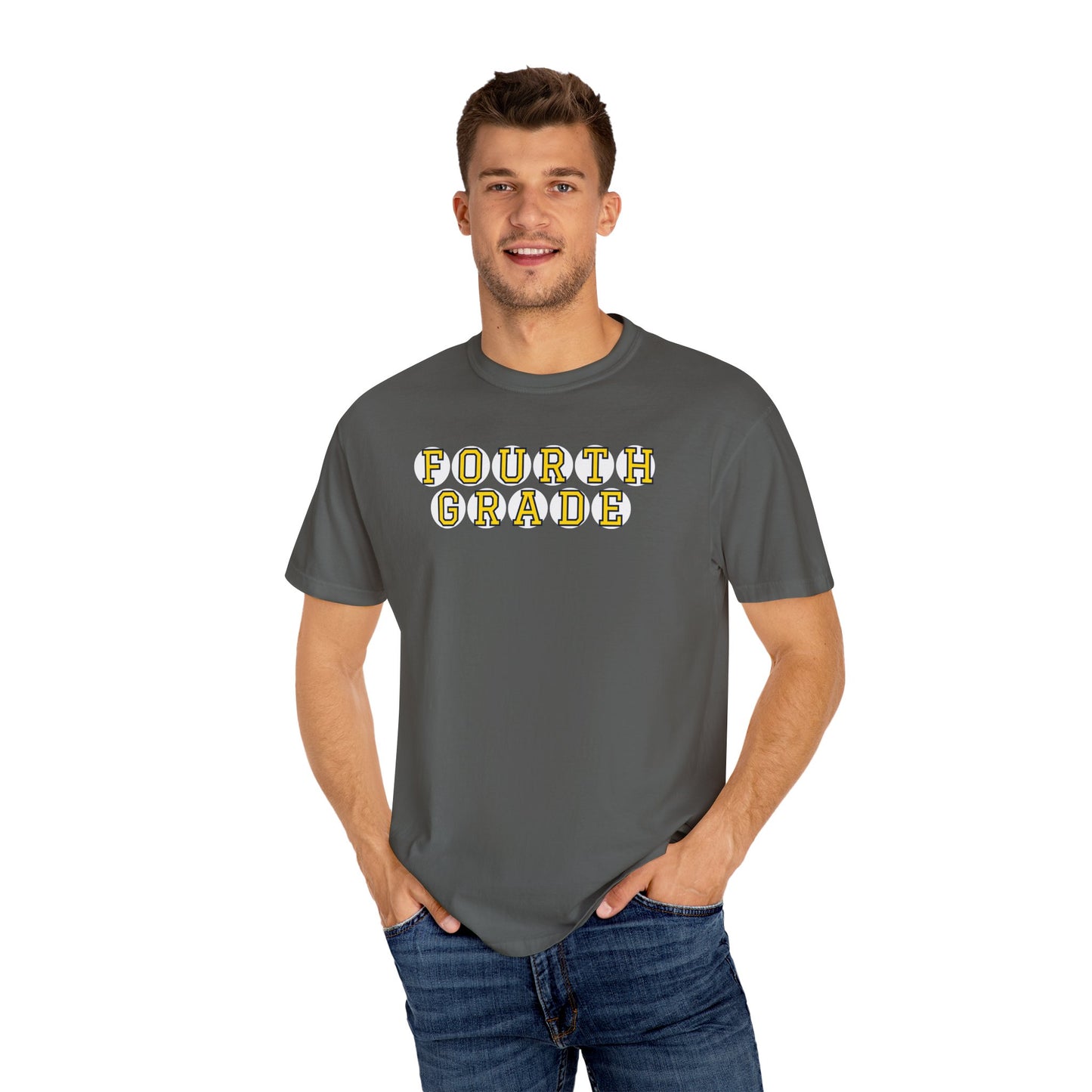FOURTH GRADE. YELLOW PLAYER LETTERS T-SHIRT