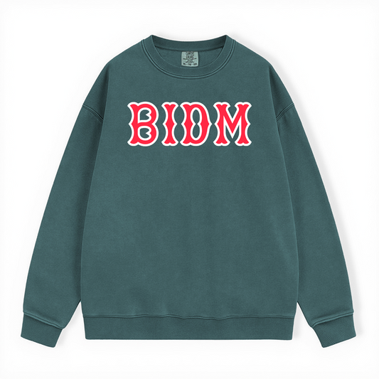 BLUE SPRUCE BIDM SOX LETTERS CREWNECK- CLEARANCE