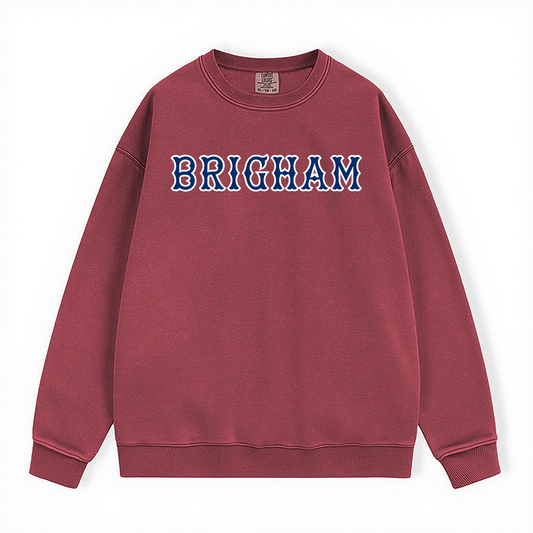 CRIMSON BRIGHAM SOX LETTERS CREWNECK-CLEARANCE