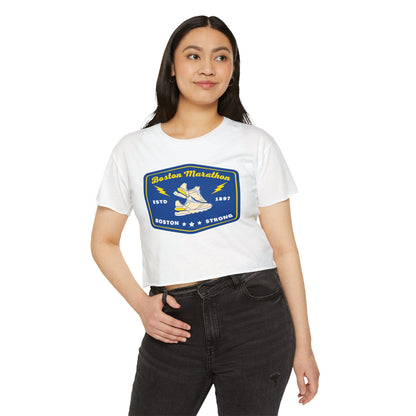 BOSTON MARATHON CROPPED TEE