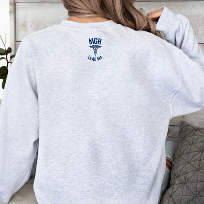 NAVY BLUE MGH CARDIOLOGY LEAD MA CREWNECK