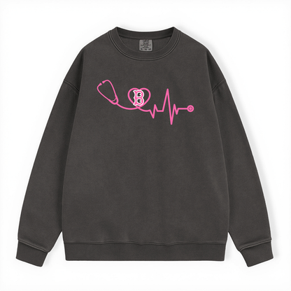 BOSTON PINK RIBBON CREW COMFORT COLORS CREWNECK