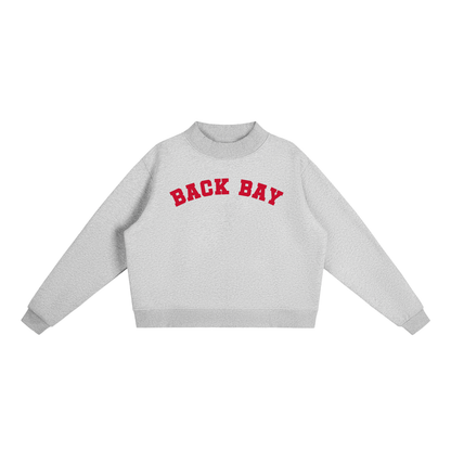 BACK BAY RED BLOCK LETTER MOCK NECK