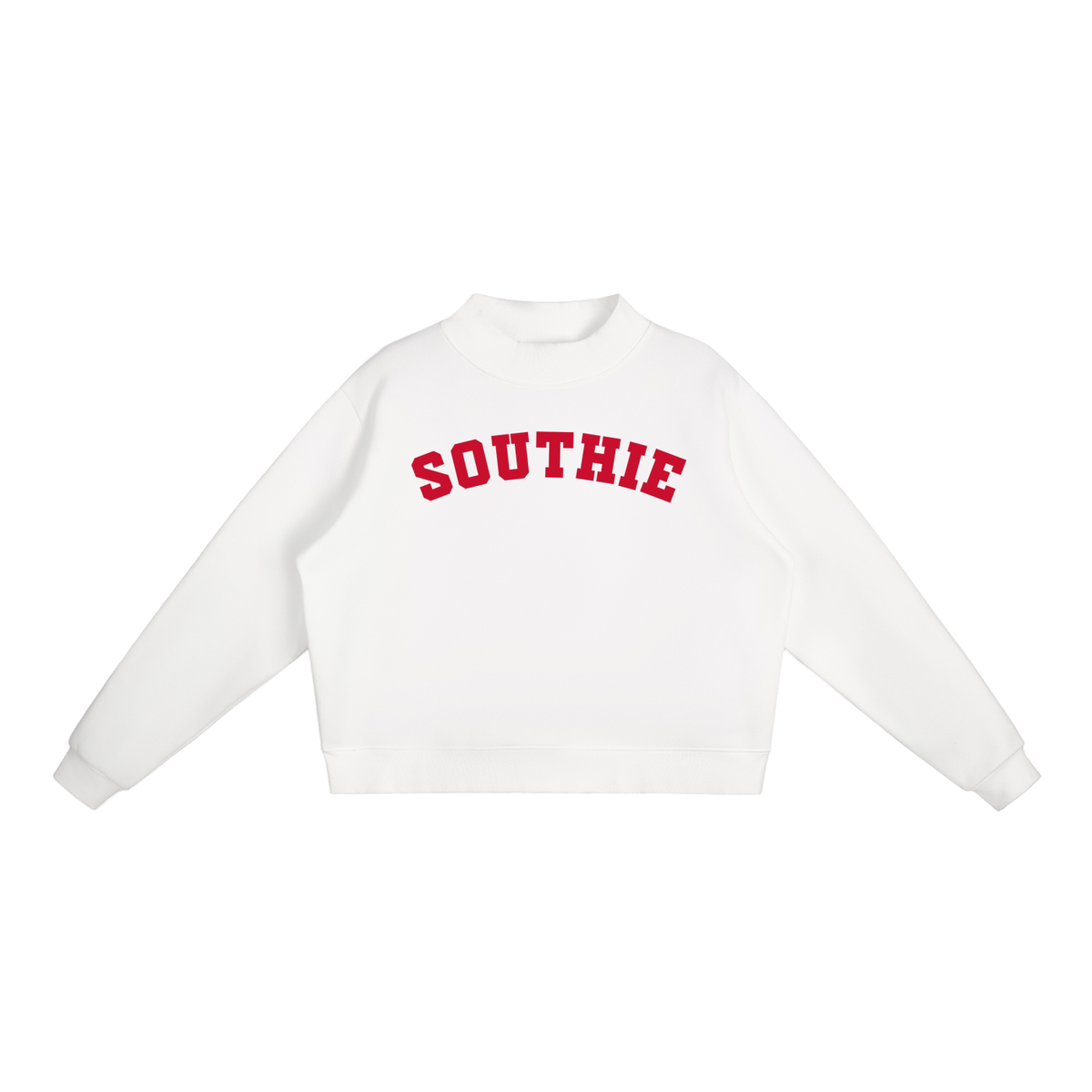 SOUTHIE RED BLOCK LETTER MOCK NECK