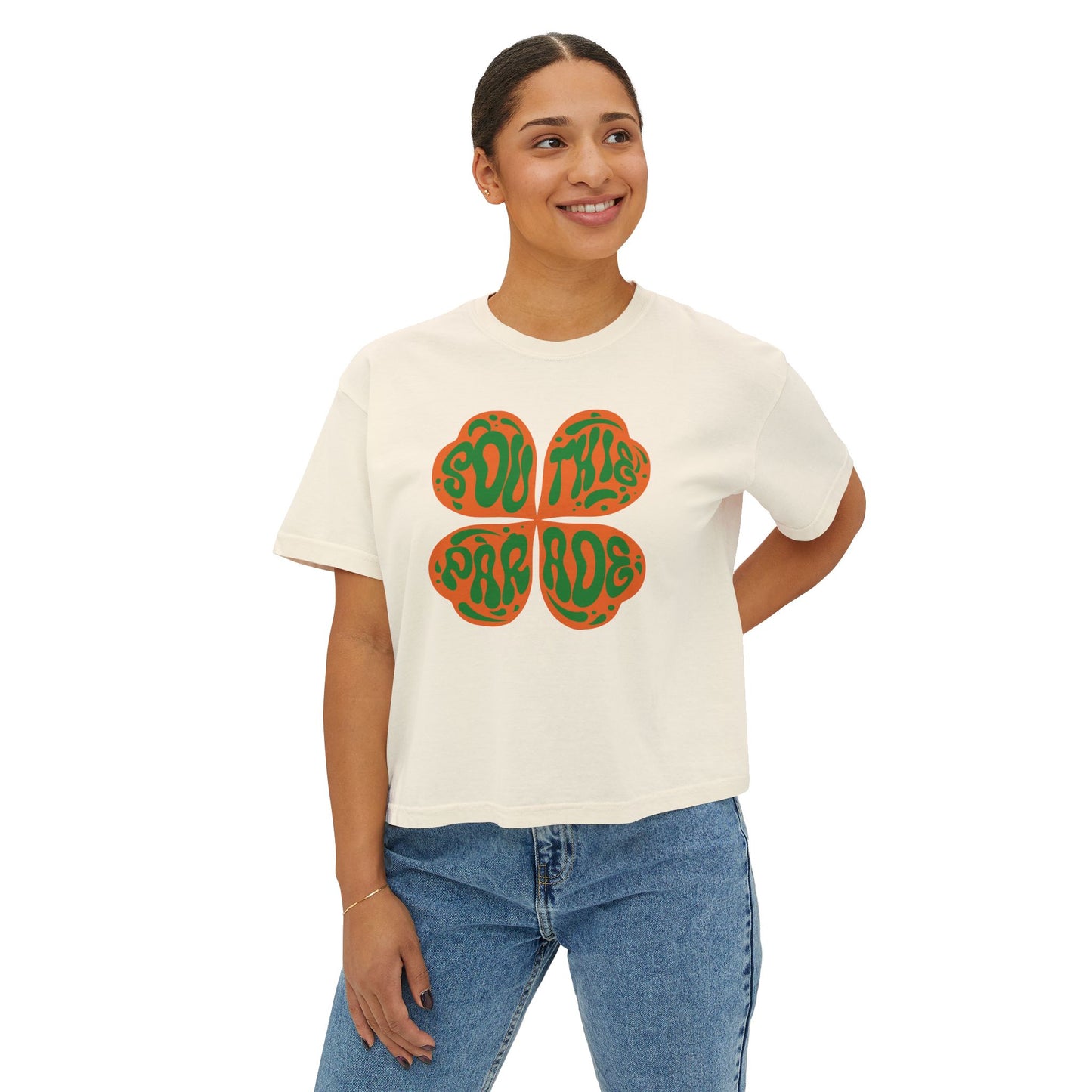 SOUTHIE PARADE SHAMROCK BOXY TEE