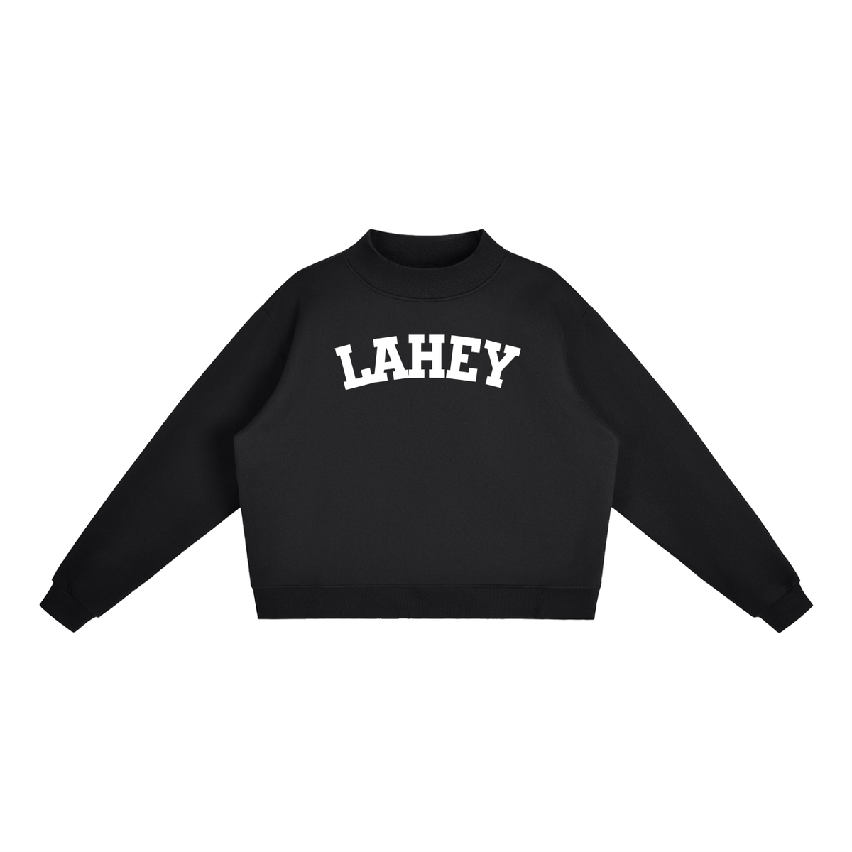 LAHEY BLOCK LETTER BLACK MOCK NECK