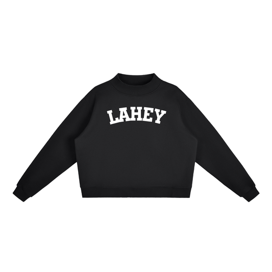 LAHEY BLOCK LETTER BLACK MOCK NECK