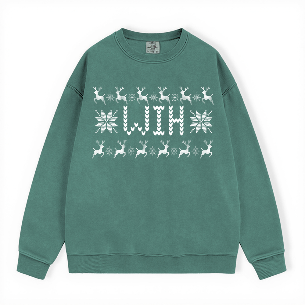WIH UGLY SWEATER COMFORT COLORS CREWNECK