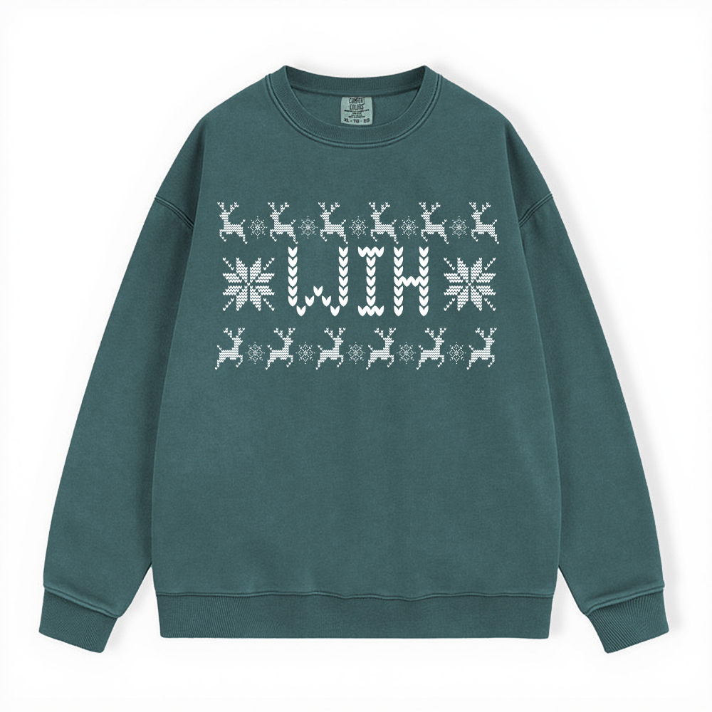 WIH UGLY SWEATER COMFORT COLORS CREWNECK