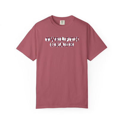 TWELFTH GRADE RED PLAYER LETTERS T-SHIRT