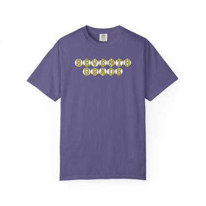 SEVENTH GRADE. YELLOW PLAYER LETTERS T-SHIRT