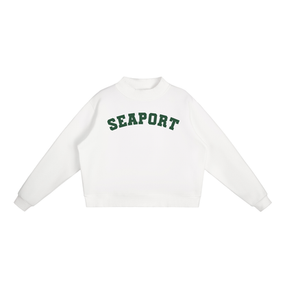 SEAPORT GREEN BLOCK LETTER MOCK NECK