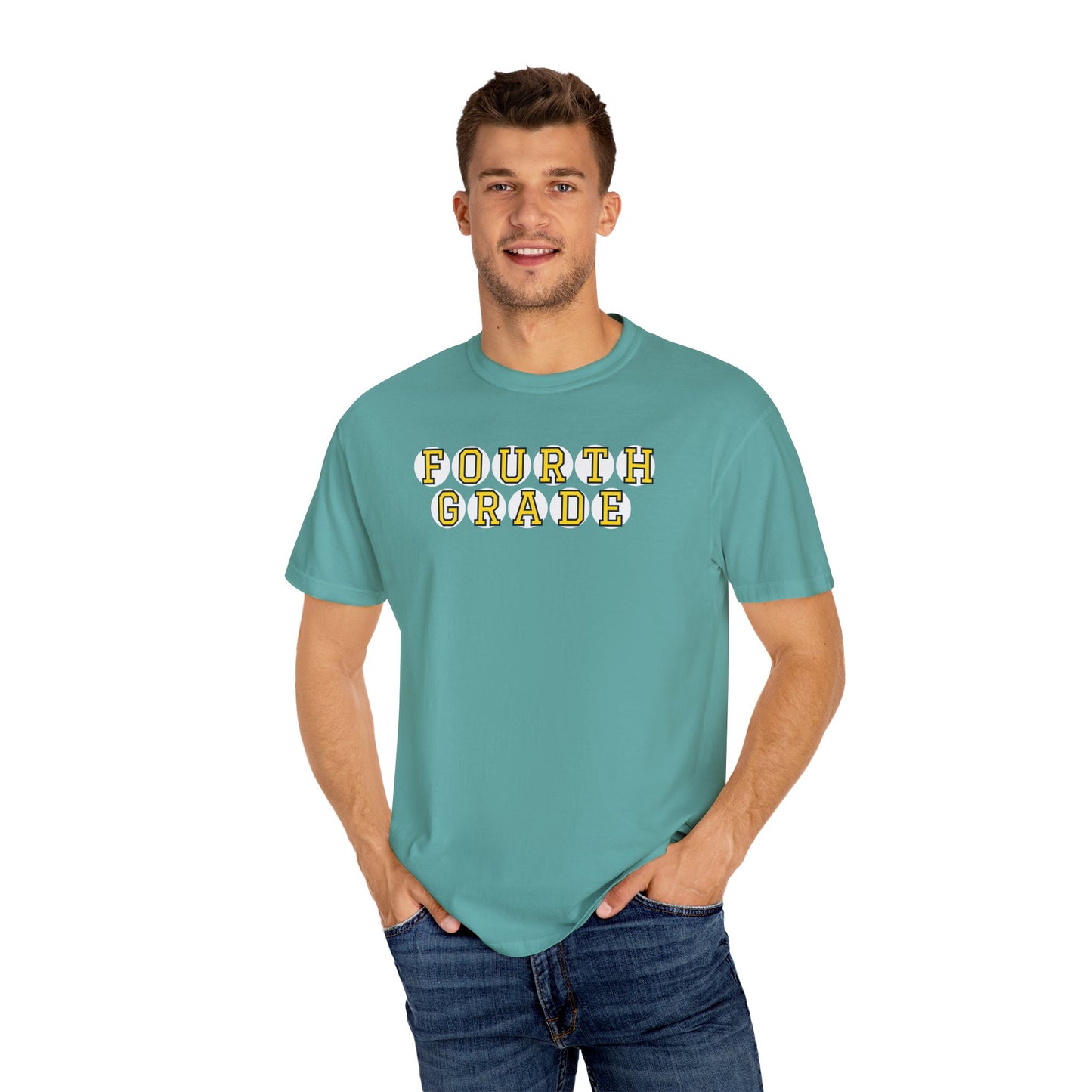 FOURTH GRADE. YELLOW PLAYER LETTERS T-SHIRT
